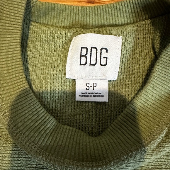 BDG Urban Outfitters Small Sweater Green Yellow Colorblock Contrast Stitch - Picture 2 of 6